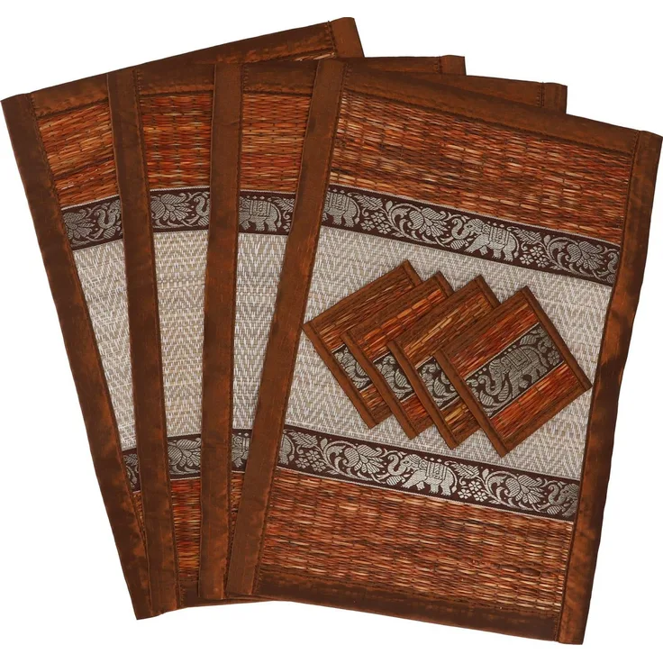 Guru-Shop Tischläufer Platzdeckchen, Bastuntersetzer, Tischmatte 4èr..