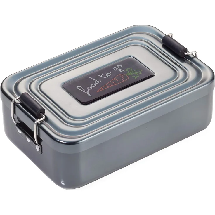 TROIKA Lunchbox FOOD TO GO mit Bügelverschluss – robuste Brotdose aus Aluminium, für Alltag, Schule und Büro, nostalgische Lunch-Box, rostfrei – Bild 1
