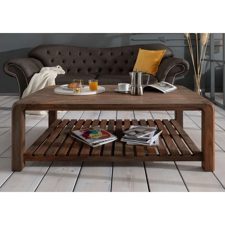 Couchtisch Sheesham 120x80x45 grau geölt BUENO #2001 – Bild 3