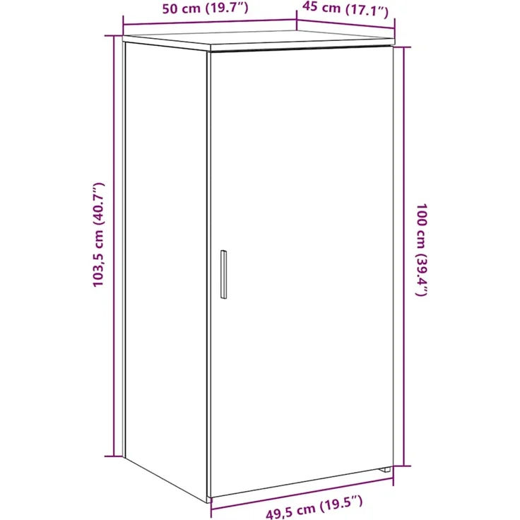 vidaXL Lagerschrank Räuchereiche 50x45x103,5 cm Holzwerkstoff 859046 – Bild 10