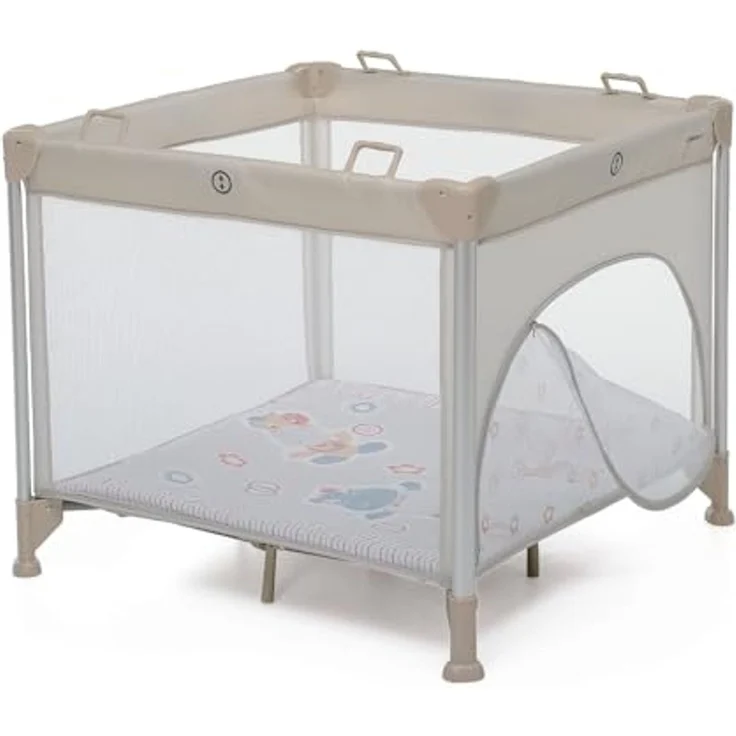 Foppapedretti Faltbares Laufgitter Jubox, für Kinder von der Geburt bis 36 Monate, tragbar mit Tasche, gepolsterte Matte, geschützte Ecken mit Bezug, 93 x 93 x 78 cm, Circus – Bild 5