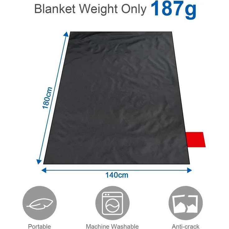 Picknickdecke Stranddecke Campingmatte Camping Rot Red 140 x 180 cm – Bild 5