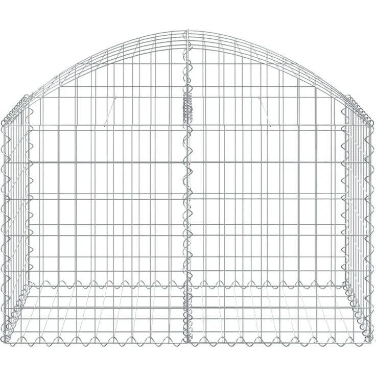 vidaXL Gabione mit Hochbogen 100x50x60/80 cm Verzinktes Eisen 153433 – Bild 3