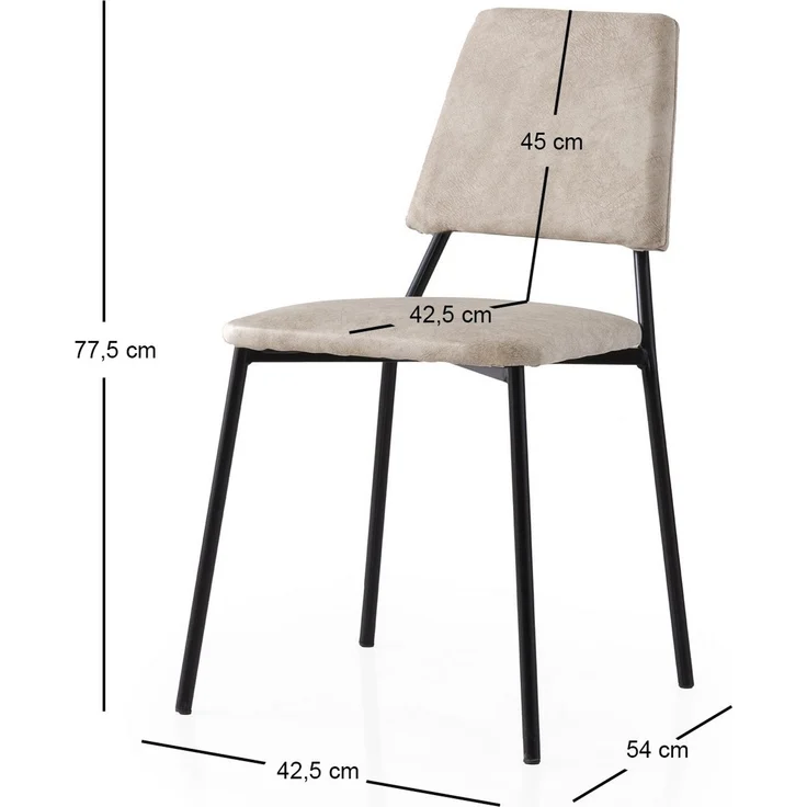 Skye Decor 'Lıma - 4551 V2' Stuhlset (2-teilig), Schwarz / Ecru, 42,5 x 77,5 x 54 cm – Bild 4