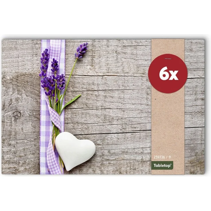 matches21 HOME & HOBBY Platzset Abwaschbare Tischsets 6er Set Landhaus-Stil Lavendel Holz-Optik, (6-St), Platzsets als Tisch-Untersetzer und Tisch-Deko für Esstisch Teller – Bild 5