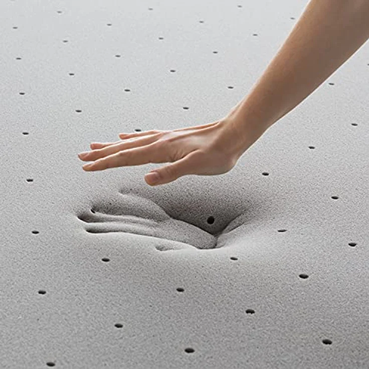LUCID 7,5 cm Bambuskohle Memory Foam Matratzenauflage - Aktivkohle - Atmungsaktive Matratzenauflage, Doppelbett (135x190 cm) – Bild 7