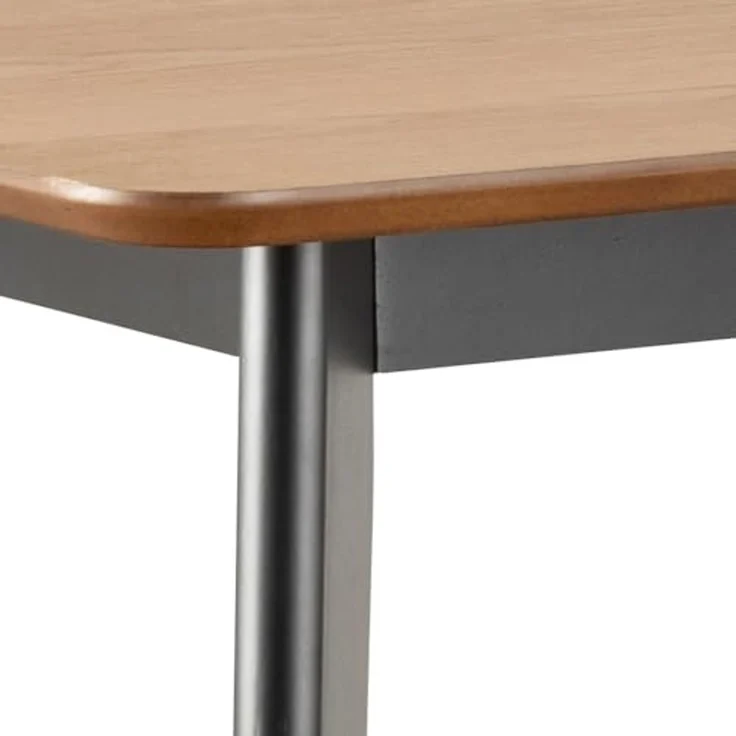 AC Design Furniture Roxanne Bartisch mit Eichenfurnier Tischplatte und schwarzen Holzbeinen, kontrastreicher Hochtisch im modernen Retro-Stil, Barmöbel, Küchenmöbel, B: 120 x H: 105 x T: 60 cm – Bild 5