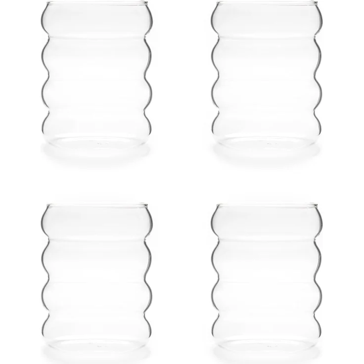 Hanseküche Gläser-Set Trinkgläser Set, Borosilikatglas, mit Glasstrohhalm - Perfekt für Eiskaffee, Wasser und Cocktails – Bild 5