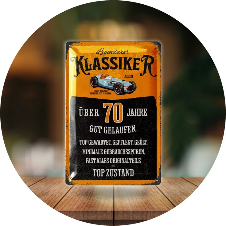 LANOLU Blechschild Geburtstag Klassiker 70 Jahre - 20x30cm – Metall – Mehrfarbig – 20220 – Bild 6
