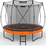 KINETIC SPORTS Premium Outdoor Trampolin 'Ultimate Pro' für Kinder und Erwachsene, AirMAXX Sprungtuch, mit Leiter, Fieberglas, bis zu 160 kg, Sunset Orange, Ø 305 cm