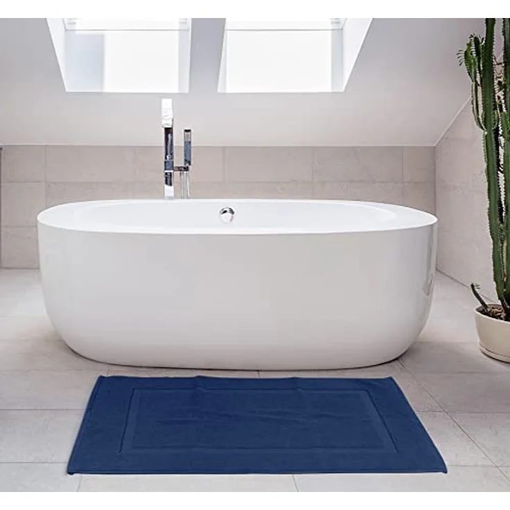 Utopia Towels Badematten mit Baumwollbändern, Marineblau, [kein Badezimmerteppich], 100% ringgesponnene Baumwolle – sehr saugfähig und maschinenwaschbar, Dusch-Badezimmer-Bodenmatte (2 Stück) – Bild 9