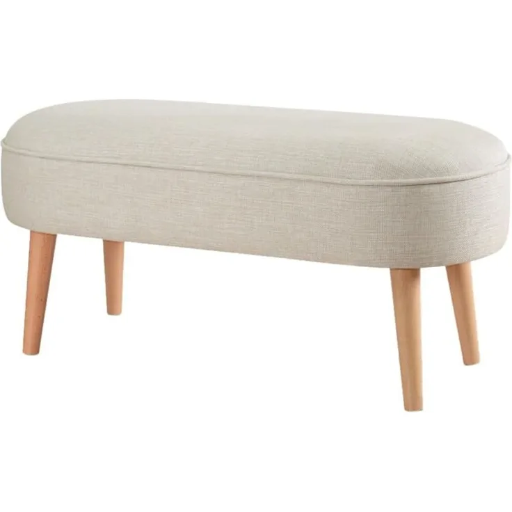 Hanah Home 'Lednok - Cream' Pouffe, Creme, 100 x 47 x 40 cm