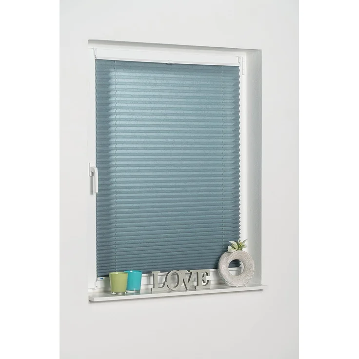 K-HOME Plissee Klemmfix Pisa, Lichtschutz, ohne Bohren, verspannt, Klemmfix, Crushed-Optik – Bild 2