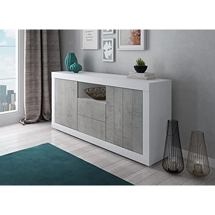 Talamo Italia - Einzelbett Claire, Bettkasten mit Stoffbezug, 100 % Made in Italy, Öffnung vorne, inklusive Matratze 90x200 cm, Blau