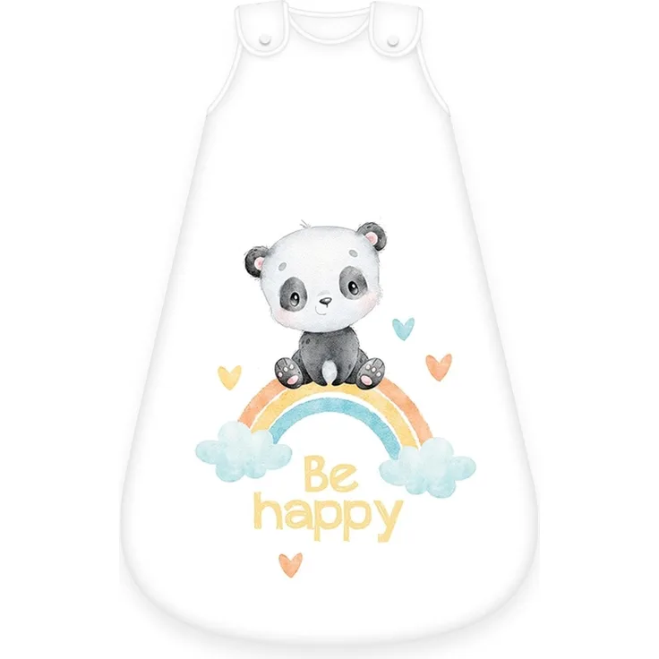 Herding babybest Schlafsack, Regenbogen Panda Motiv, 90 cm, Seitlich umlaufender Reißverschluss und Druckknöpfe