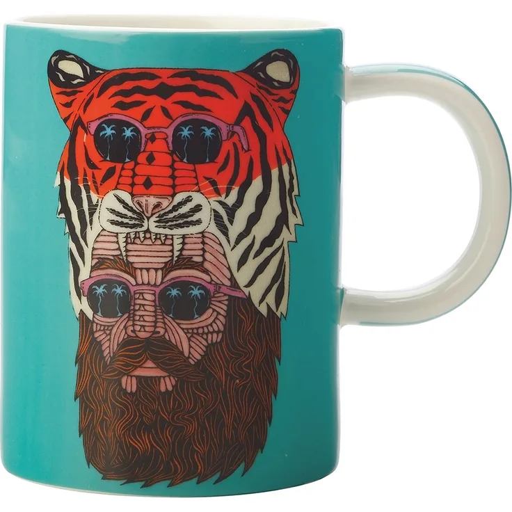 Maxwell & Williams DX0706 MULGA Becher Tiger Man (Tiger & Mann), Porzellan, in Geschenkbox