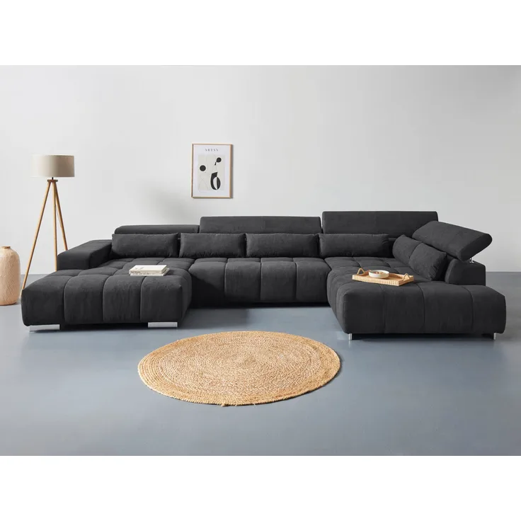 COTTA Wohnlandschaft Orion U-Form, mit Kopfteilverstellung und Zierkissen