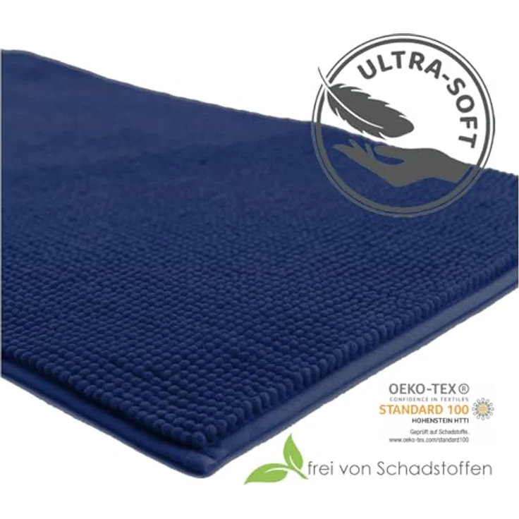 heimtexland Badematte Badvorleger Chenille Badteppich Duschvorleger, rutschhemmend beschichtet, Fußbodenheizung geeignet, fußbodenheizungsgeeignet, saugstark, schnell trocknend, strapazierfähig, rutschfest, Polyester, rechteckig, 45x50 cm, Hochflor, su... – Bild 4