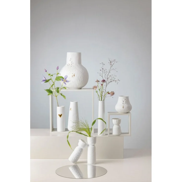 Räder Dekovase Vase groß Goldenes Blatt weiß 25cm (Dekovasen) – Bild 3