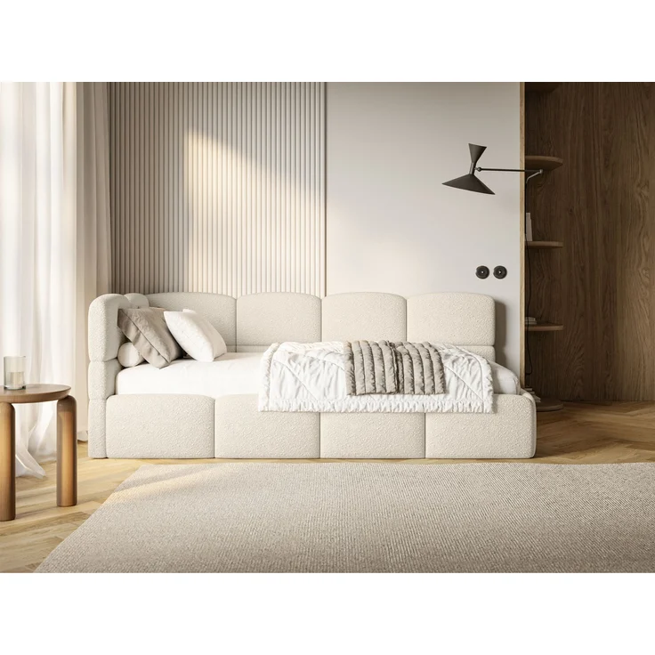 Selsey 'Cloudy' Jugendbett links, Bouclé Hellbeige, 90x200 cm – Bild 2