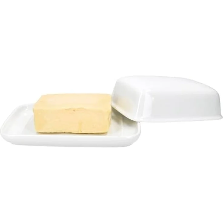 van Well Butterdose Van Well Avanti Butterdose mit Deckel weiß für 250g Butter-Schale, Porzellan – Bild 1