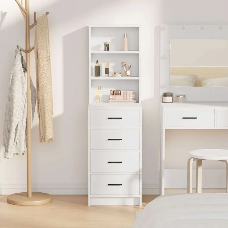 vidaXL Hochboard mit Schubladen Weiß 40 x 41 x 135 cm Holzwerkstoff 865046 – Bild 4