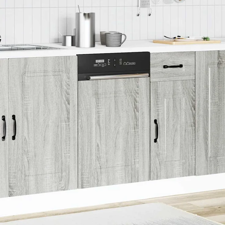 vidaXL Geschirrspülerblende Kalmar Grau Sonoma 45x1,5x57 cm 853653 – Bild 3