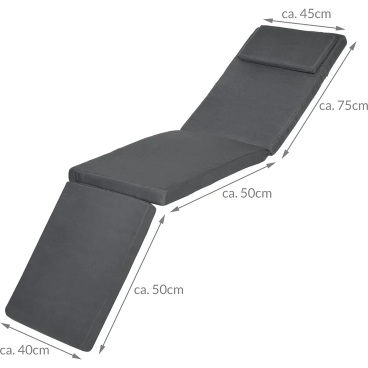 Beautissu 'LoftLux DC' Auflage, Polyester graphitgrau, 175 x 45 x 5 cm – Bild 7