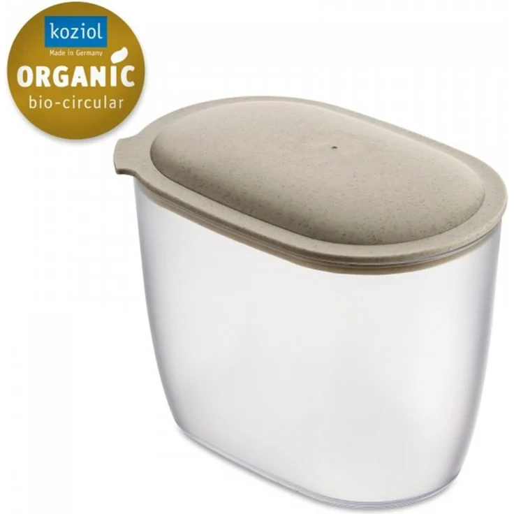 koziol 4064700 Universalbehälter 1 4 l Sand Transparent Abnehmbarer Deckel Oval 113 mm – Bild 2