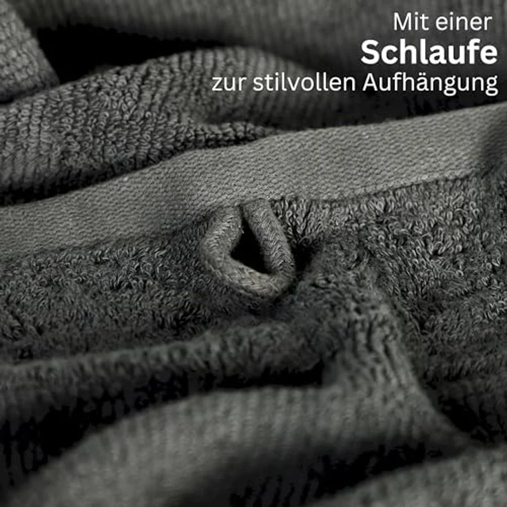 SCHÖNER WOHNEN-Kollektion Handtuch Set SENSE Handtuch Set, Baumwolle (Spar-Set, 1-St), 5er Set (1x 140x70 cm / 2x 100x50 cm / 2x 50x30 cm) in Anthrazit – Bild 4