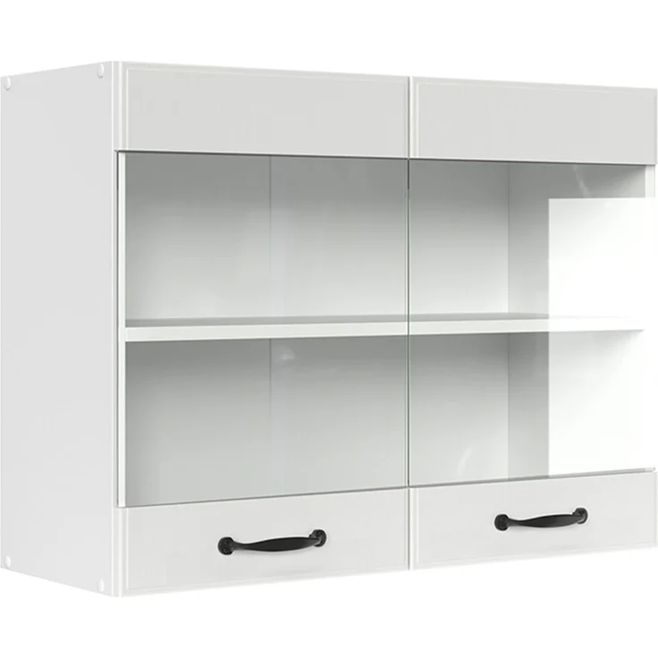 Küchenfront R-Line Weiß Landhaus 79.2 x 59 cm Möbelfront für den Hängeglasschrank Vicco – Bild 5