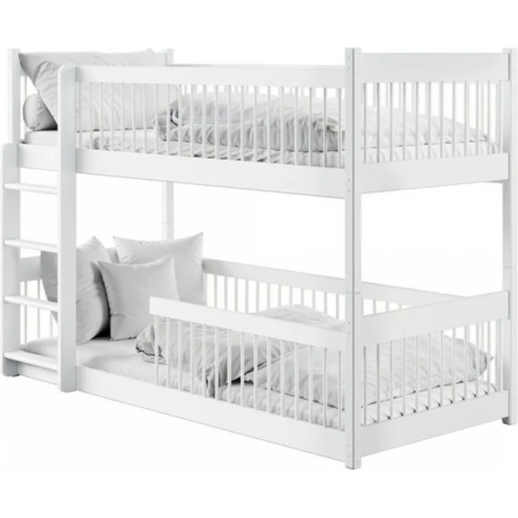 Kids Collective Kinderbett Hochbett Etagenbett 80x180, 90x190, 90x200 cm, umbaubar zu 2 Betten​ (mit abgerundeten Kanten), 90x190 cm von 4. bis 18. Lebensjahr, Weiß​ – Bild 4