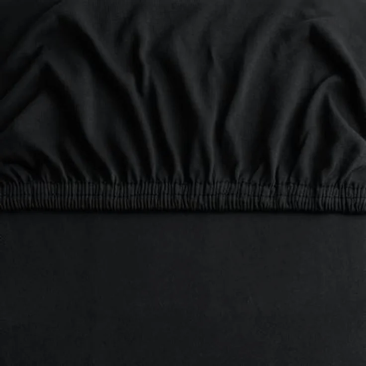 DecoKing Spannbettlaken 100x200 120x200 cm 100% gekämmte Baumwolle Schwarz Spannbetttücher Jersey Boxspringbett Amber 100x200 120x200 – Bild 7