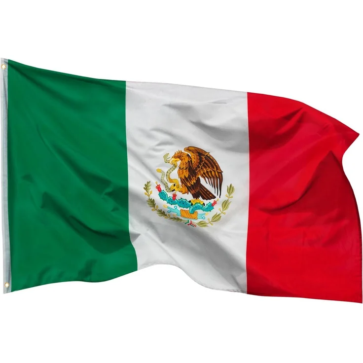 PHENO FLAGS Mexiko Flagge 90x150 cm - wetterbeständige Fahne mit Messingösen, 100% Polyester, robuste Doppelnaht & in lebendigen Farben - ideal für Flaggen-Liebhaber