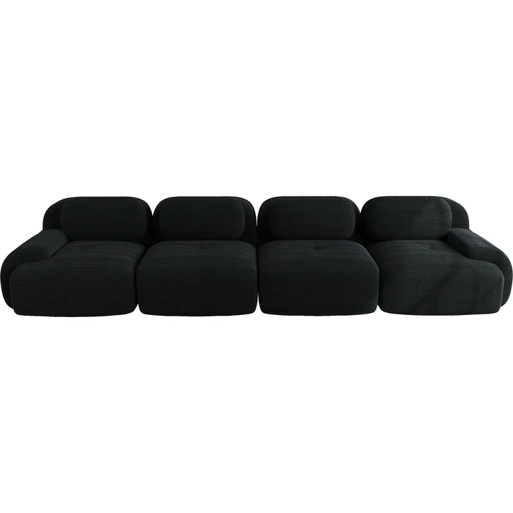 4-Sitzer-Sofa aus weichem Cordstoff,32D hochelastische Polsterung haustierfreundlich und ergonomisch vakuumverpackt frei kombinierbar ohne Montage für Schlafzimmer und Büro,Cordstoff,Black, – Bild 4