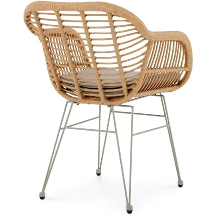 IDIMEX Gartenstuhl PARAMO, In & Outdoor Esszimmerstuhl mit Metallgestell in Rattan Optik braun – Bild 5