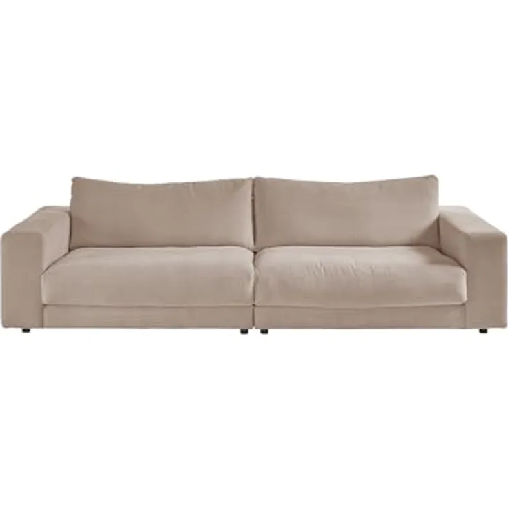 Kawola 3-Sitzer Sofa Madeline, Taupe, Textil, Komfortschaumfüllung, 290x85x127 cm, modernes Design für Wohnzimmer