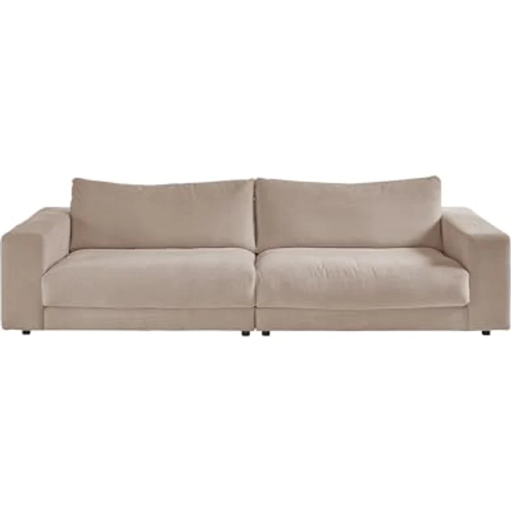 Kawola 3-Sitzer Sofa Madeline, Taupe, Textil, Komfortschaumfüllung, 290x85x127 cm, modernes Design für Wohnzimmer – Bild 1