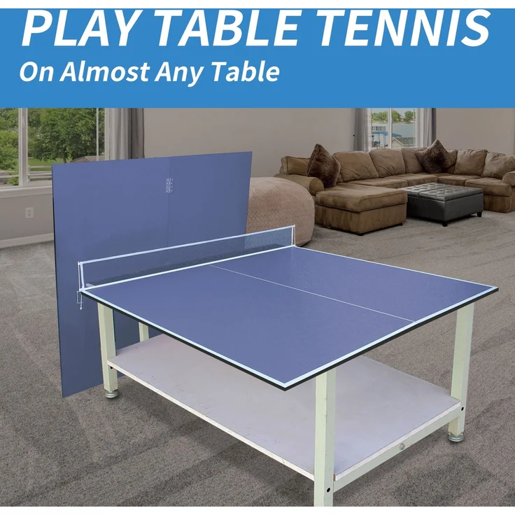 LVHOM Tischtennisplatte Auflage 243x121cm, Klappbarer Tischtennis Aufsatz ohne Untergestell, 12mm MDF Platte, Blau – Bild 6