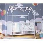 Bellabino 'Nika' Hausbett 70x140 cm, weiß lackiert, 3-fach höhenverstellbar, inkl. Lattenrost