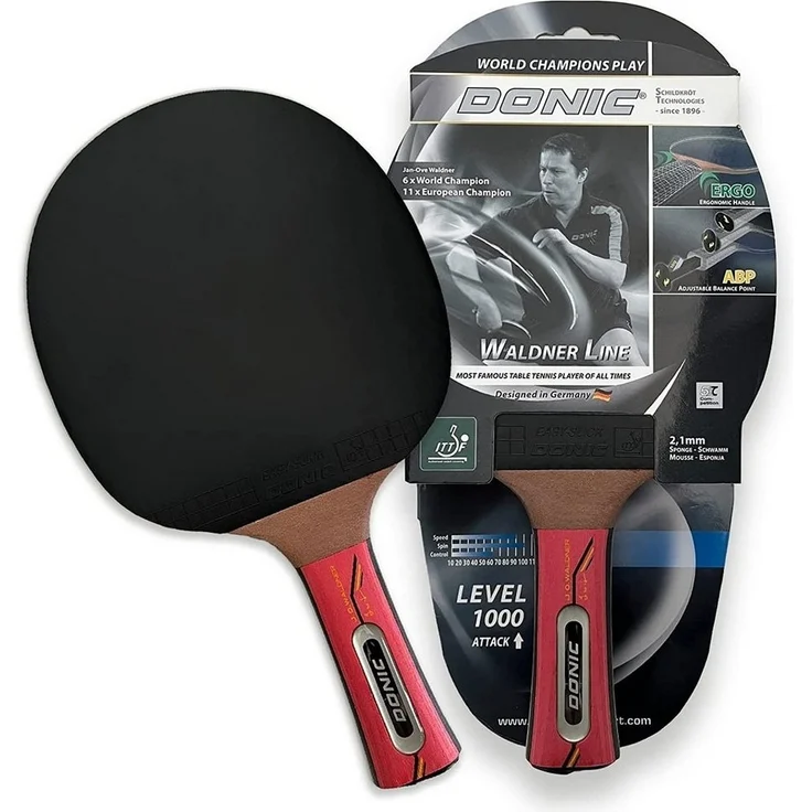 Donic-Schildkröt Tischtennis Schläger Waldner 1000 mit ABP Technologie und Ergo Griff Tt, Holz/Natur, One Size – Bild 1