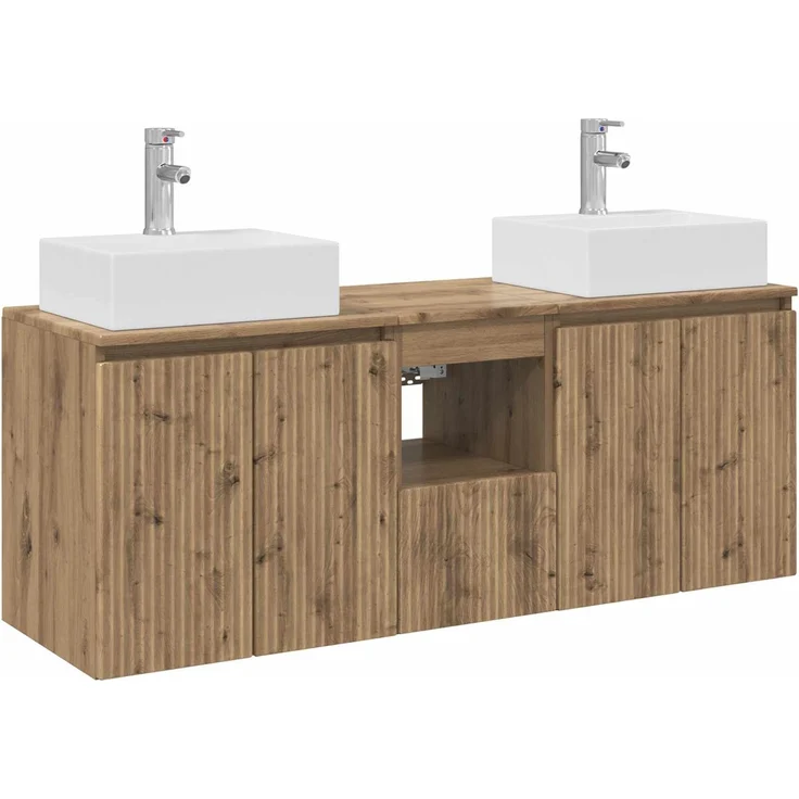 vidaXL Badezimmerschrank-Set 3 stk. Artisan-Eiche 129 x 41 x 79,5 cm 3405656 – Bild 2