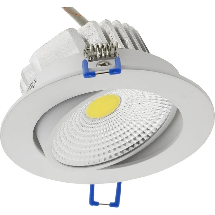 LED-Einbauleuchte "COB-7", 7W, 550lm3000K, 75°, Ø109xT47mm, Rahmen weiß – Bild 3