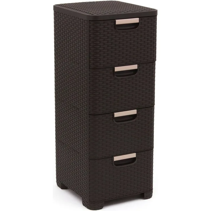 Curver Badregal, Regal mit 4 Schubladen Curver Style