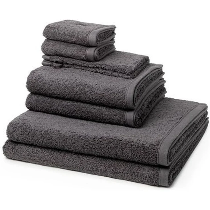 Ross Vita 8 tlg. Frottier-Set - 2 X Handtuch (50 X 100cm), 2 X Duschtuch (70 X 140cm), 2 X Gästetuch (30 X 50cm), 2 X Waschhandschuh (16 X 22cm) - 520 g/m2 - Schiefer – Bild 3