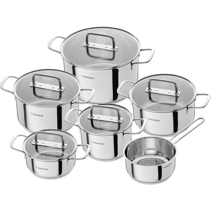 HENCKELS by ZWILLING Topf-Set Fall, Edelstahl (Set, 11-tlg), Hochwertiger Edelstahl, Induktionsgeeignet, Glasdeckel – Bild 5