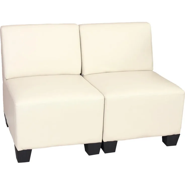 MCW 2-Sitzer Sofa Lyon, Beige, Textil, 114x76x72 cm, moderner Lounge-Stil, hohe Standfestigkeit, erweiterbar mit Clipsystem