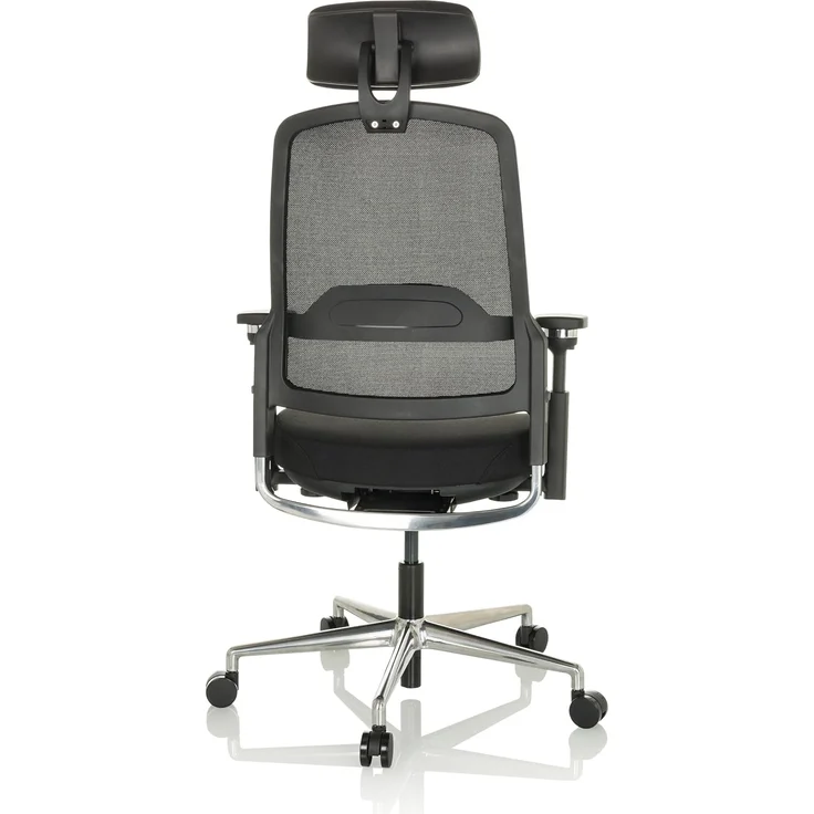 hjh OFFICE Profi Bürostuhl TERARO AX Ergonomischer Drehstuhl mit höhenverstellbarer Rückenlehne und Kopfstütze, Stoff/Netz Schwarz, 608995 – Bild 9