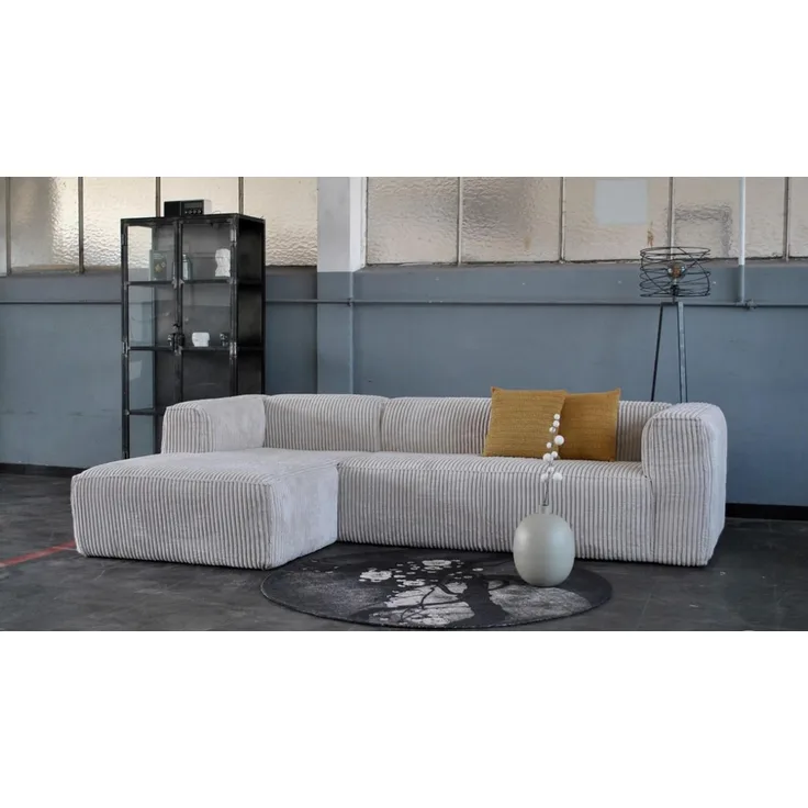 Ecksofa Bean mit Cordbezug, links Natur