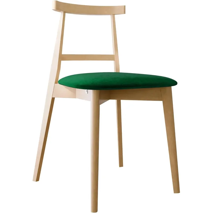 Esszimmerstuhl Hazren, Stuhl aus Buchenholz für Küche, Restaurant (Buche / Magic Velvet 2225)